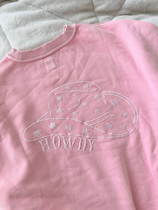 Sunkissed Coconut Howdy Cowgirl Embroider Sweatshirt