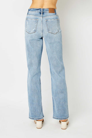 Judy Blue Reg/Plus High Waist Light Wash Straight Leg Jeans