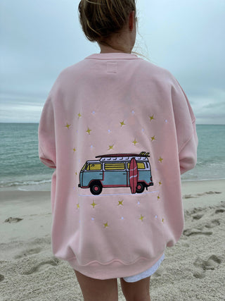 Sunkissed Coconut Embroidered Van Sweatshirt