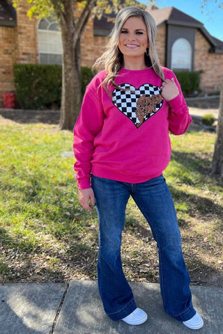 Sterling Kreek Checked In Love Pullover Sweatshirt