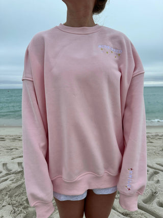 Sunkissed Coconut Embroidered Van Sweatshirt