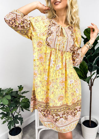 Tie Neck Bohemian Dress