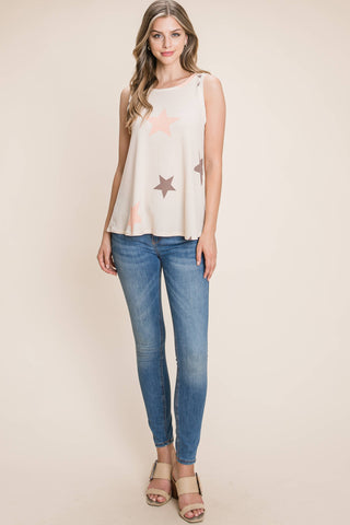 Casual Star Print Tank Top