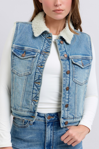 Judy Blue Shearling Lined Vest