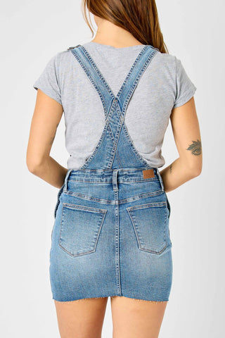 Judy Blue Reg/Plus High Waist Raw Hem Skirt Overalls