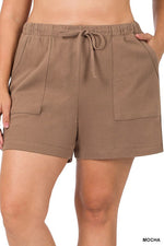 Cotton Drawstring Shorts With Pockets