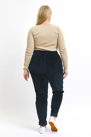 Judy Blue Reg/Plus High Waist Green Corduroy Jogger