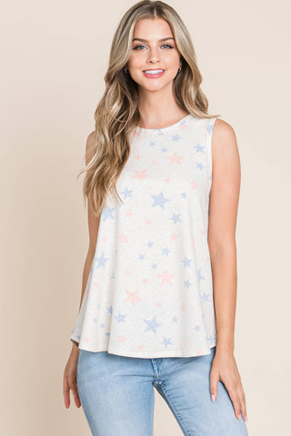 Star Print Tank Top