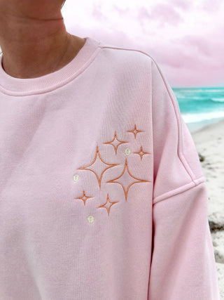 Sunkissed Coconut Sunset Rays Embroider Sweatshirt