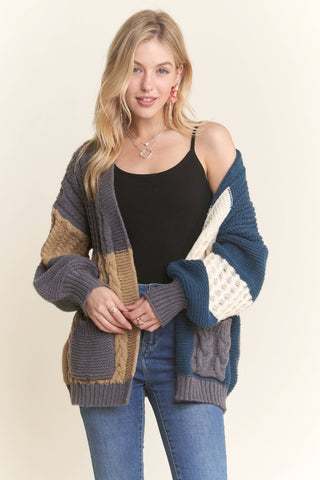 Adora Reg/Plus Colorblock Sweater Cardigan