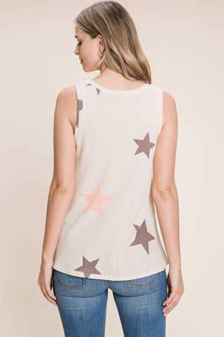 Casual Star Print Tank Top