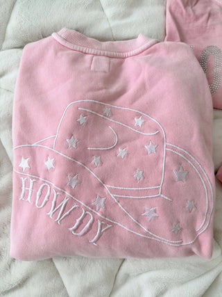 Sunkissed Coconut Howdy Cowgirl Embroider Sweatshirt