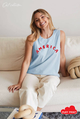 America Puff Mineral Graphic Tank Top