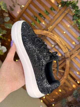 Black Bedazzle Sneakers