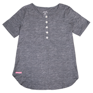 Dark Heather Grey Henley Top