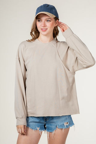 Oversized double layered cross pullover top