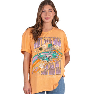 Honey Acid Wash Orange Oversized Short Sleeve Shirt