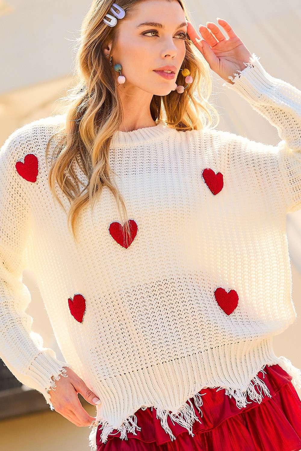 Frayed deals heart sweater