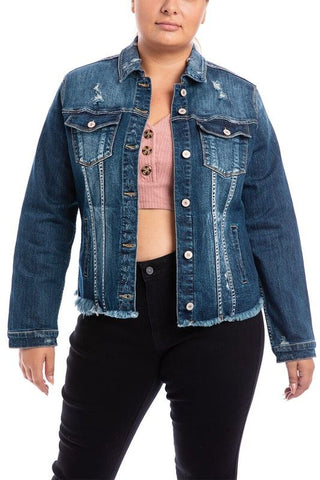 Wilson Denim Jacket Dark Wash Plus Size