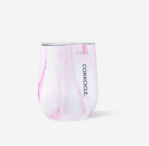 Corkcicle 12oz Pink Marble Stemless Tumbler