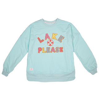 Lake Please Sparkle Chenille Letter Pullover