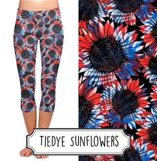 Tie Dye Sunflowers Capris