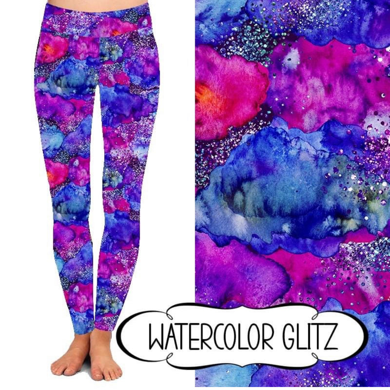 Watercolor Glitz Leggings