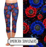 American Sunflowers Capris