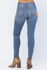 Mid Rise 70's Fall Patch Skinny Jeans