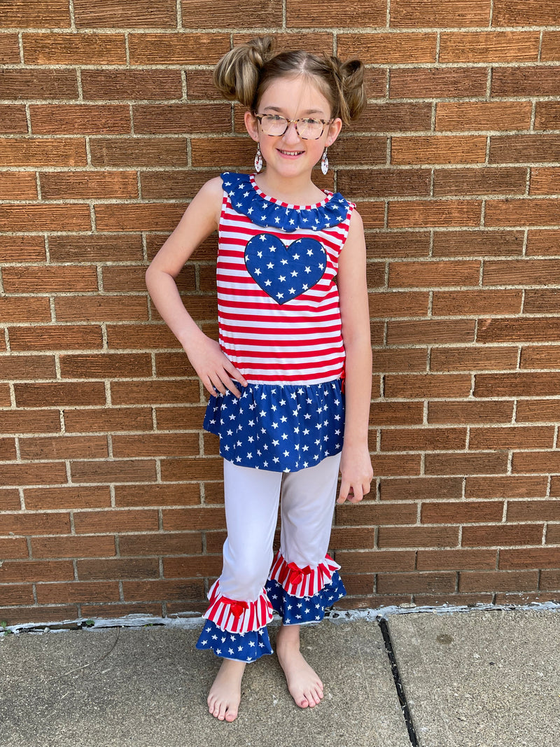 AnnLoren Patriotic Two Piece Sets