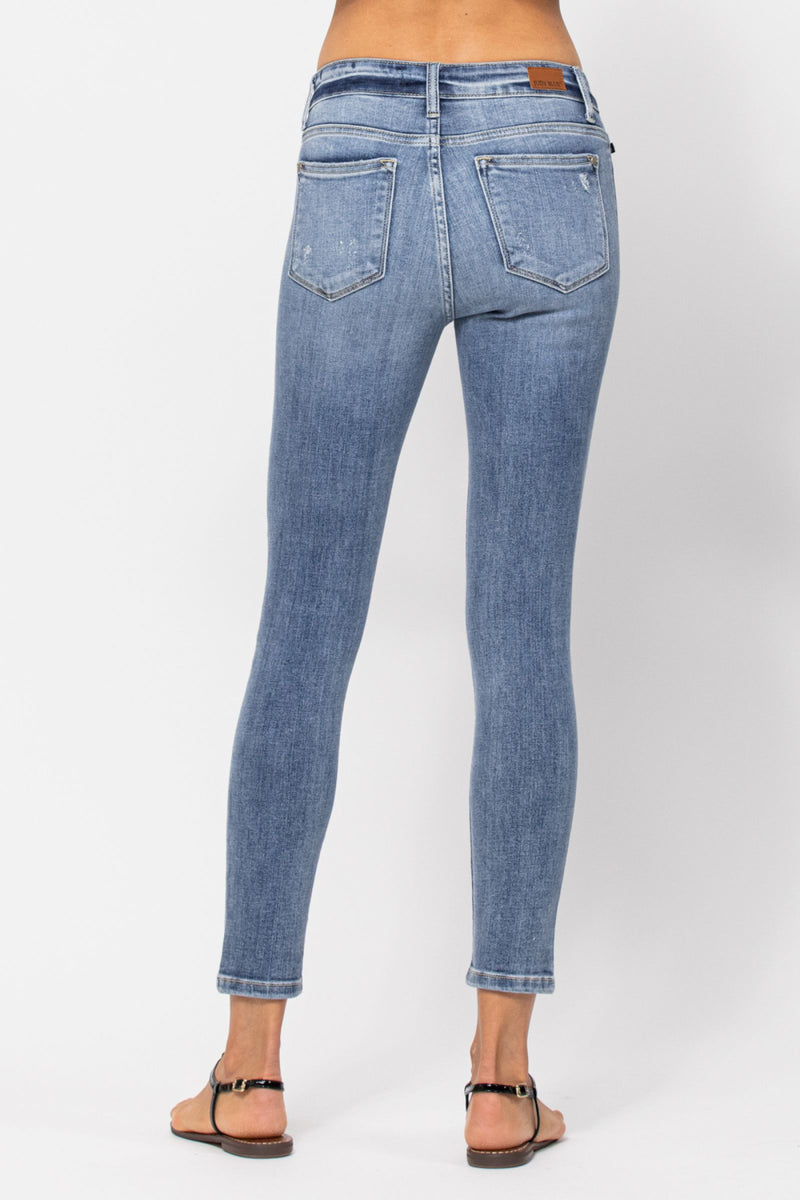 Mid Rise Cropped Skinny Jeans