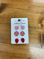 Southern Charm Valentine's Three Pack Stud Earrings