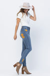 Mid Rise 70's Fall Patch Skinny Jeans