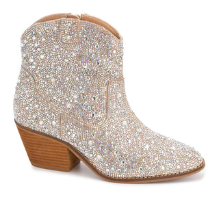 Shine Bright Rhinestone Bootie In Clear