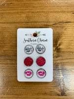 Southern Charm Valentine's Three Pack Stud Earrings