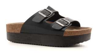 Tabloid Black Wedge Sandal