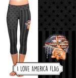 I Love America Flag Capris