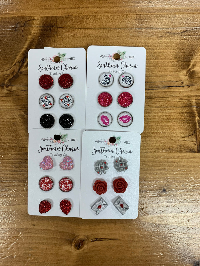 Southern Charm Valentine's Three Pack Stud Earrings