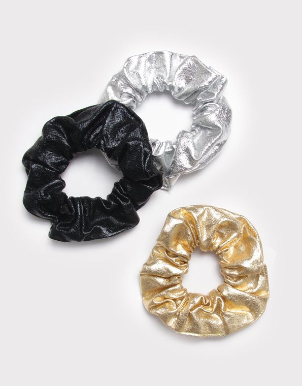 Banded Metallic Scrunchies