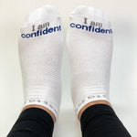 Notes To Self "I Am Confident" low cut positive affirmation socks