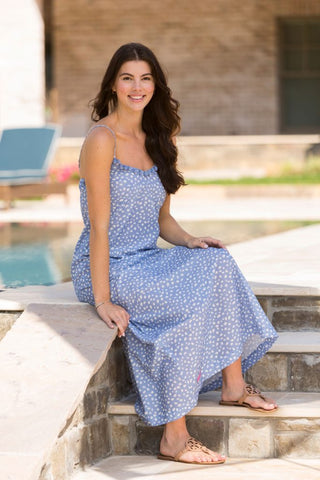 Simply Southern Light Blue Spaghetti Strap Dress